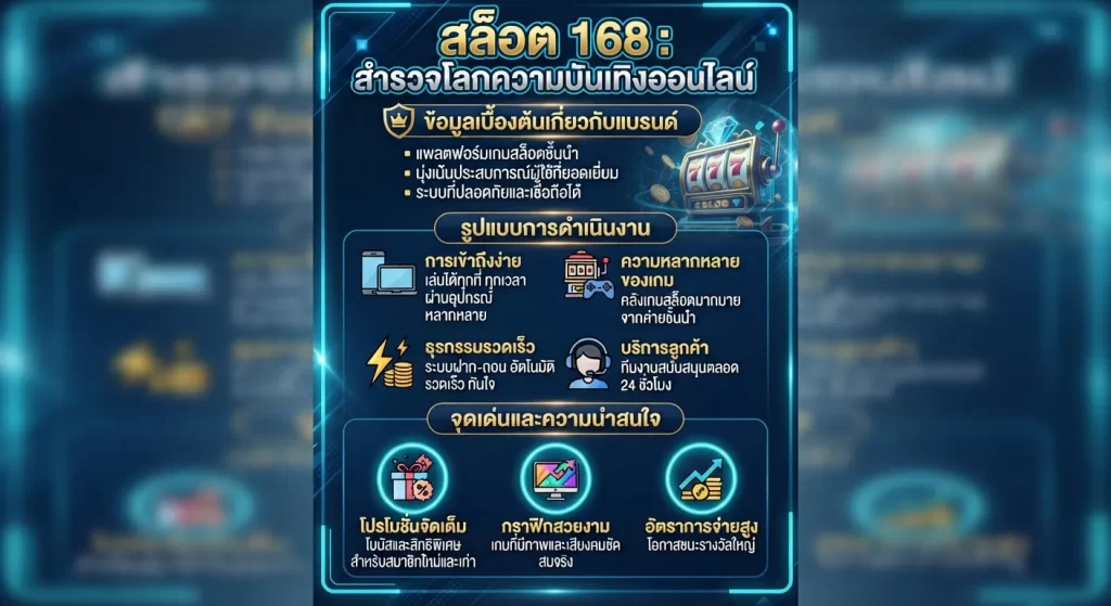 จุดเด่นและความน่าสนใจของ สล็อต 168